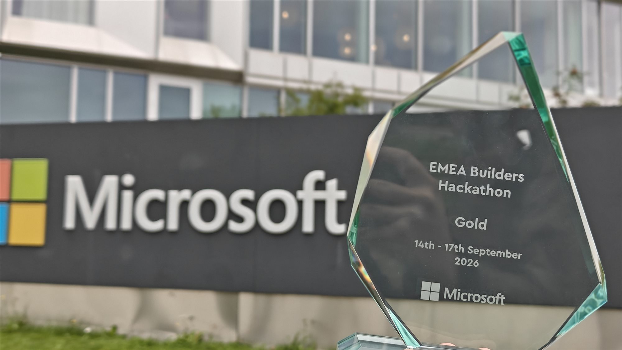 The gold award from the EMEA Builders Hackathon